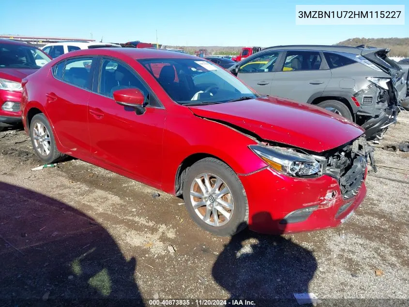 2017 Mazda Mazda3 Sport VIN: 3MZBN1U72HM115227 Lot: 40873835