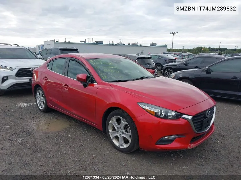 2018 Mazda Mazda3 VIN: 3MZBN1T74JM239832 Lot: 12071334