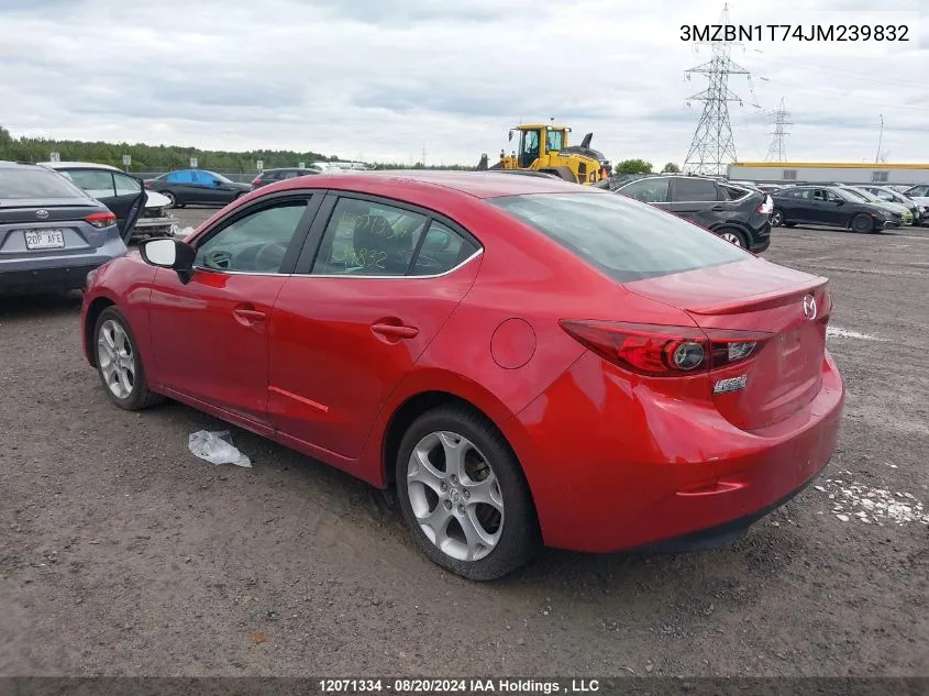 2018 Mazda Mazda3 VIN: 3MZBN1T74JM239832 Lot: 12071334