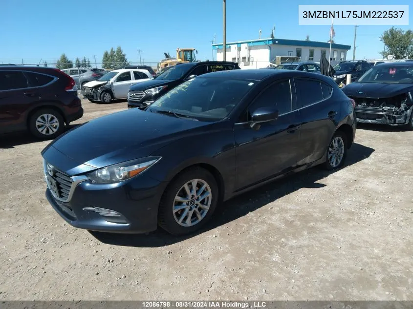 2018 Mazda 3 Touring VIN: 3MZBN1L75JM222537 Lot: 12086798