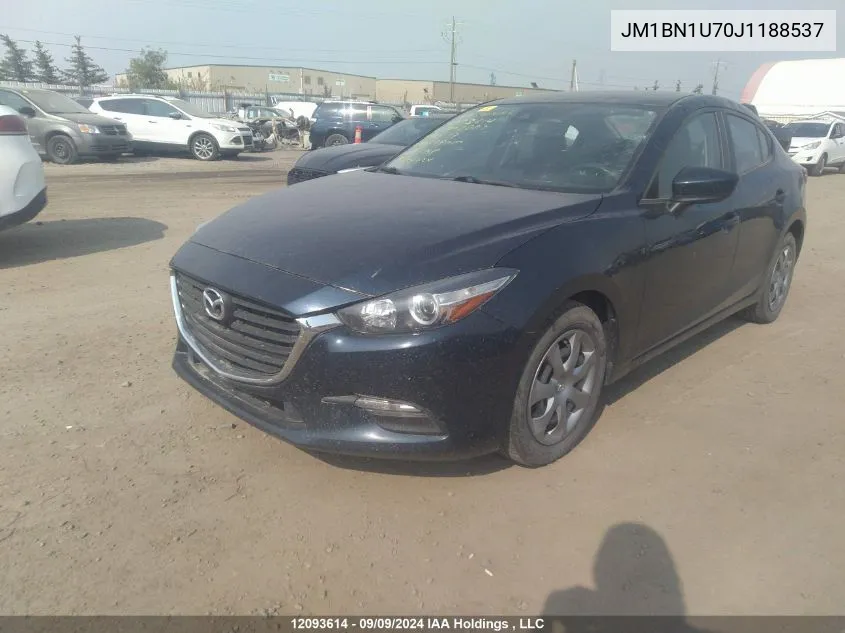 2018 Mazda Mazda3 VIN: JM1BN1U70J1188537 Lot: 12093614