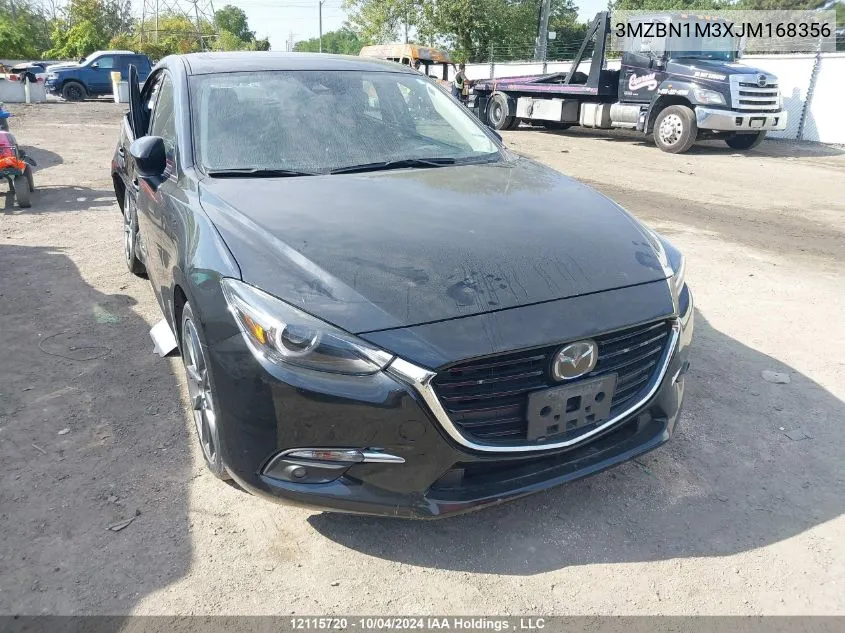 2018 Mazda 3 Grand Touring VIN: 3MZBN1M3XJM168356 Lot: 12115720