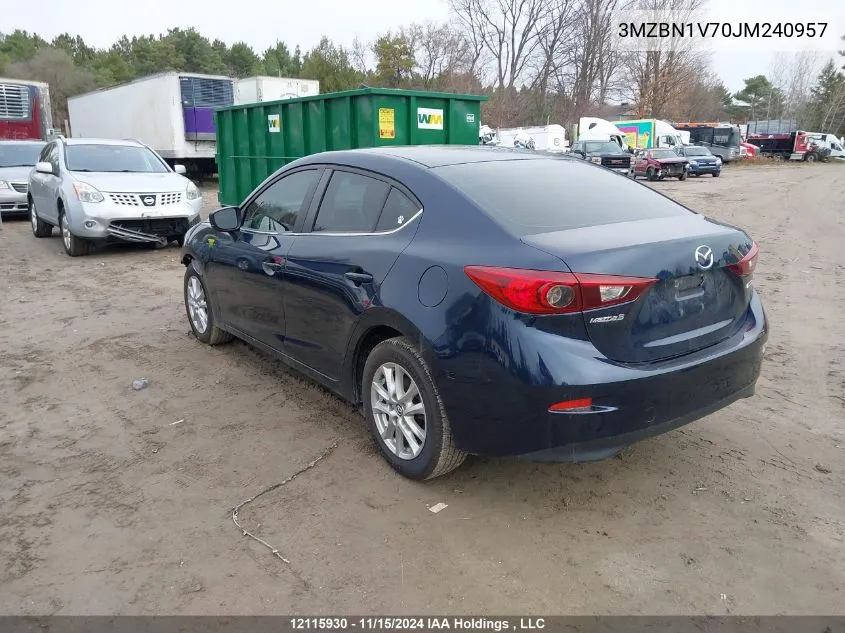 2018 Mazda Mazda3 VIN: 3MZBN1V70JM240957 Lot: 12115930