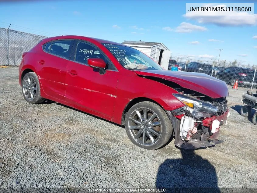 2018 Mazda Mazda3 Sport VIN: JM1BN1M35J1158060 Lot: 12141104