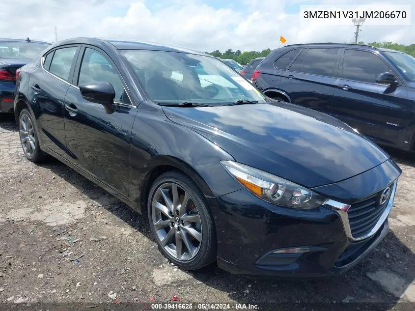 2018 Mazda Mazda3 Touring VIN: 3MZBN1V31JM206670 Lot: 39416625