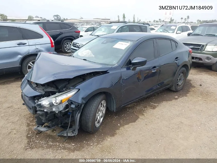 3MZBN1U72JM184909 2018 Mazda Mazda3 Sport