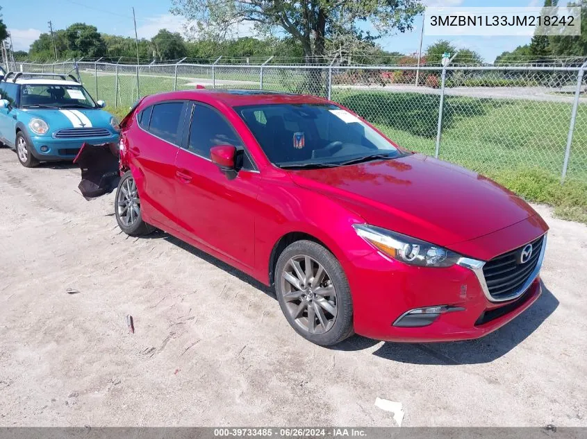 2018 Mazda Mazda3 Touring VIN: 3MZBN1L33JM218242 Lot: 39733485