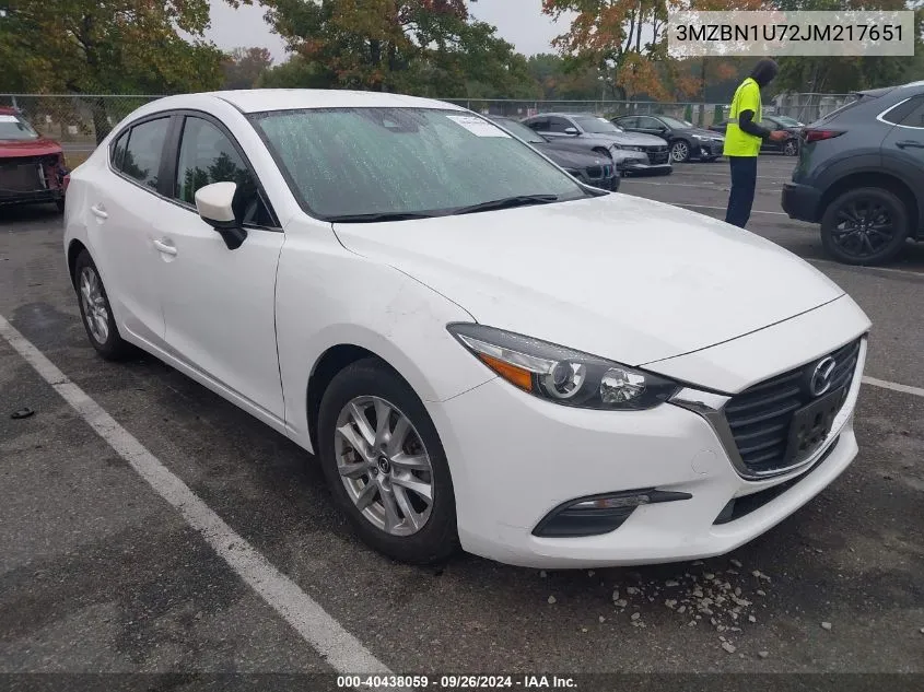 2018 Mazda Mazda3 Sport VIN: 3MZBN1U72JM217651 Lot: 40438059