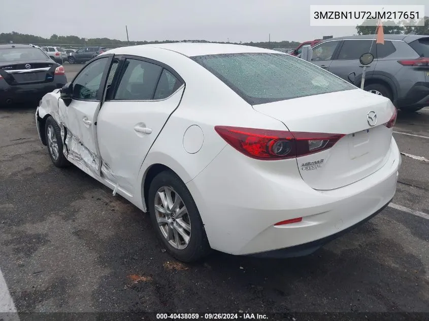 2018 Mazda Mazda3 Sport VIN: 3MZBN1U72JM217651 Lot: 40438059