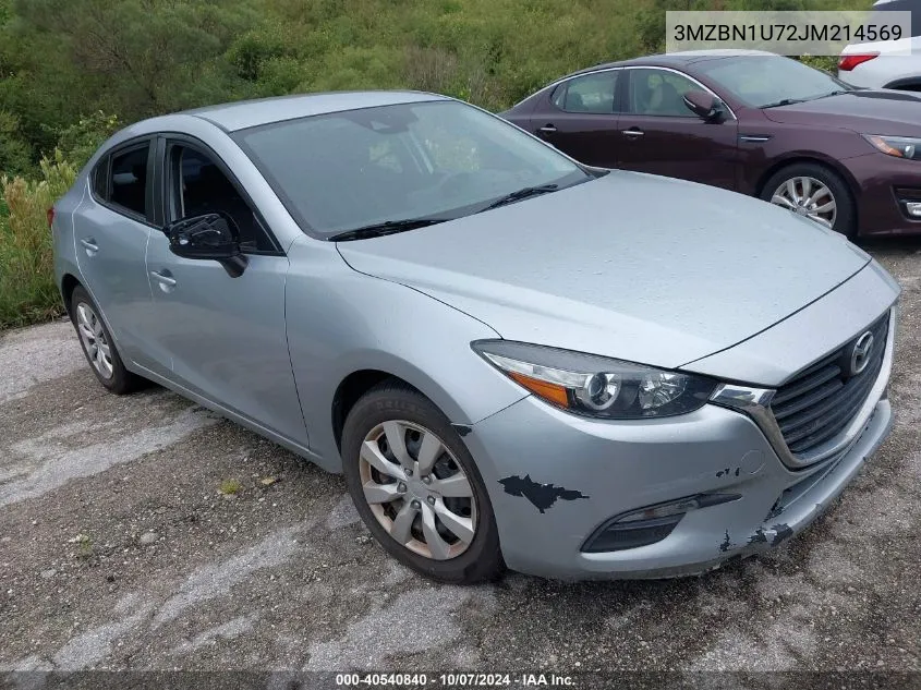 2018 Mazda Mazda3 Sport VIN: 3MZBN1U72JM214569 Lot: 40540840