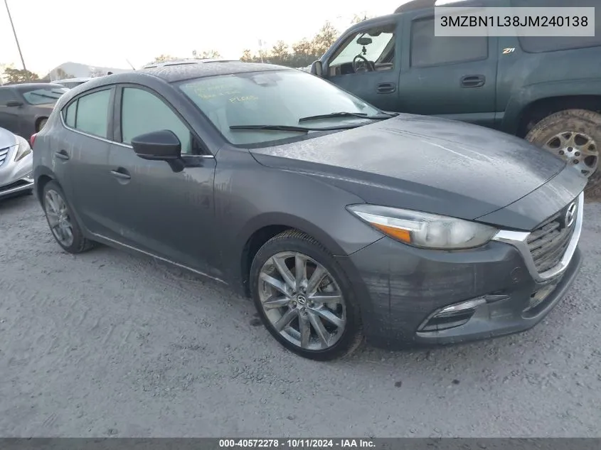 2018 Mazda 3 Touring VIN: 3MZBN1L38JM240138 Lot: 40572278