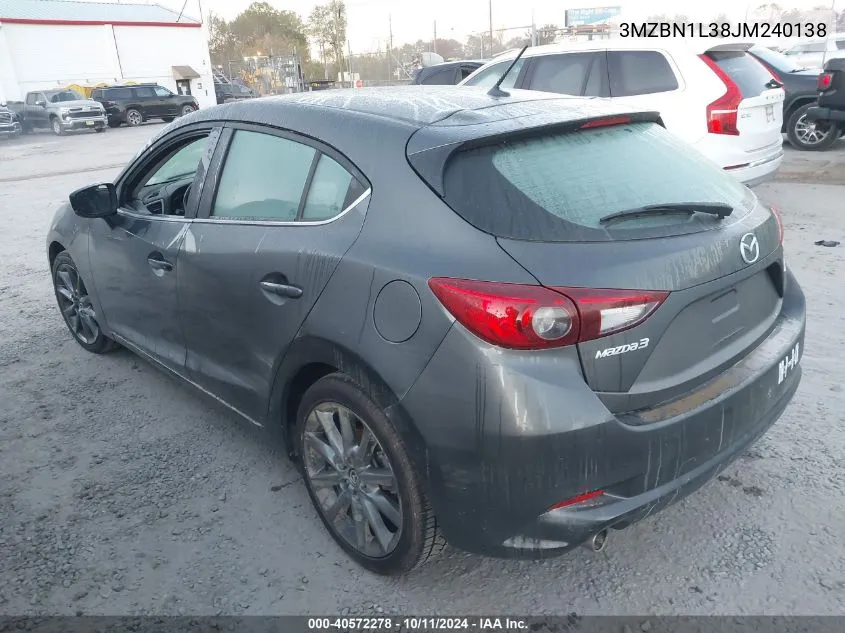 2018 Mazda 3 Touring VIN: 3MZBN1L38JM240138 Lot: 40572278