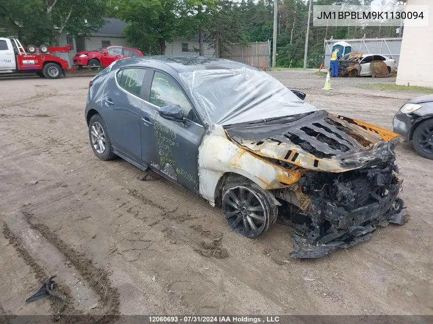 2019 Mazda 3 Preferred Plus VIN: JM1BPBLM9K1130094 Lot: 12060693