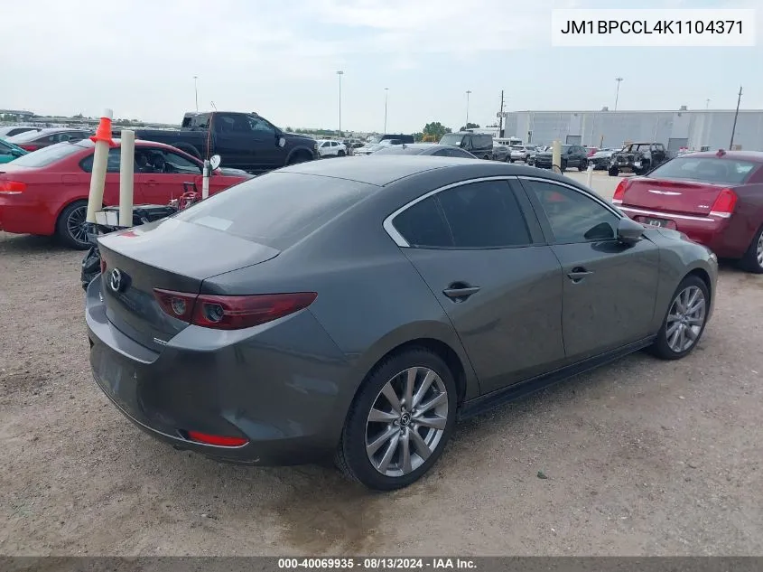 2019 Mazda 3 Preferred Plus VIN: JM1BPCCL4K1104371 Lot: 40069935