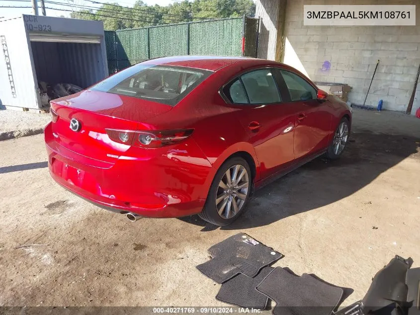 2019 Mazda Mazda3 Select VIN: 3MZBPAAL5KM108761 Lot: 40271769