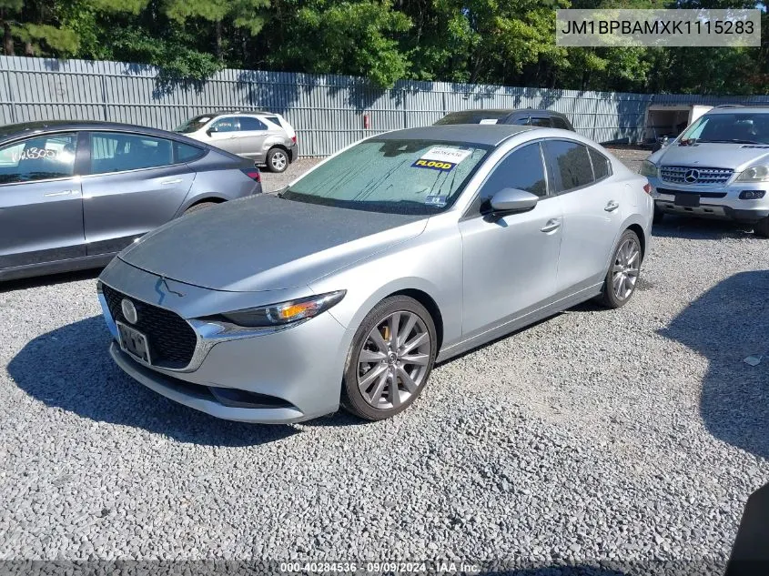 2019 Mazda Mazda3 Select Package VIN: JM1BPBAMXK1115283 Lot: 40284536