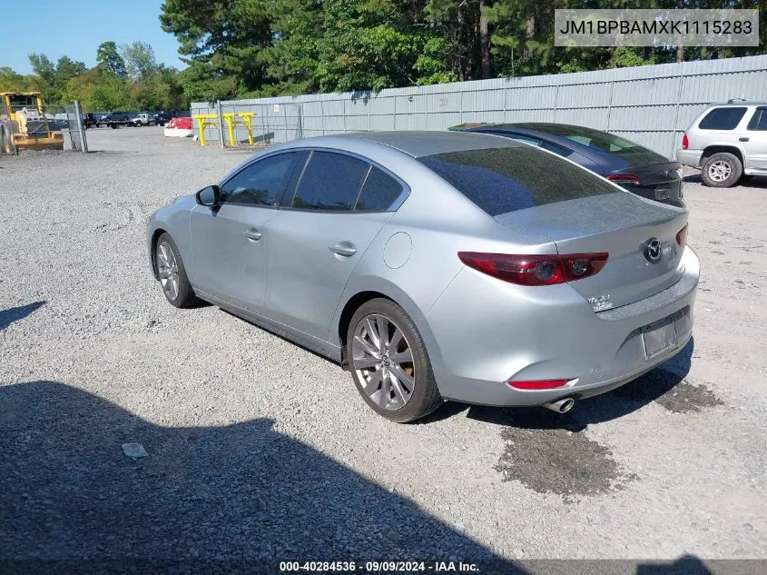 2019 Mazda Mazda3 Select Package VIN: JM1BPBAMXK1115283 Lot: 40284536