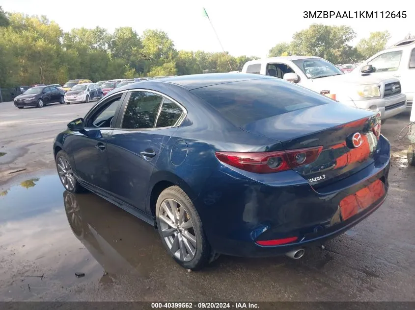 2019 Mazda Mazda3 Select Package VIN: 3MZBPAAL1KM112645 Lot: 40399562