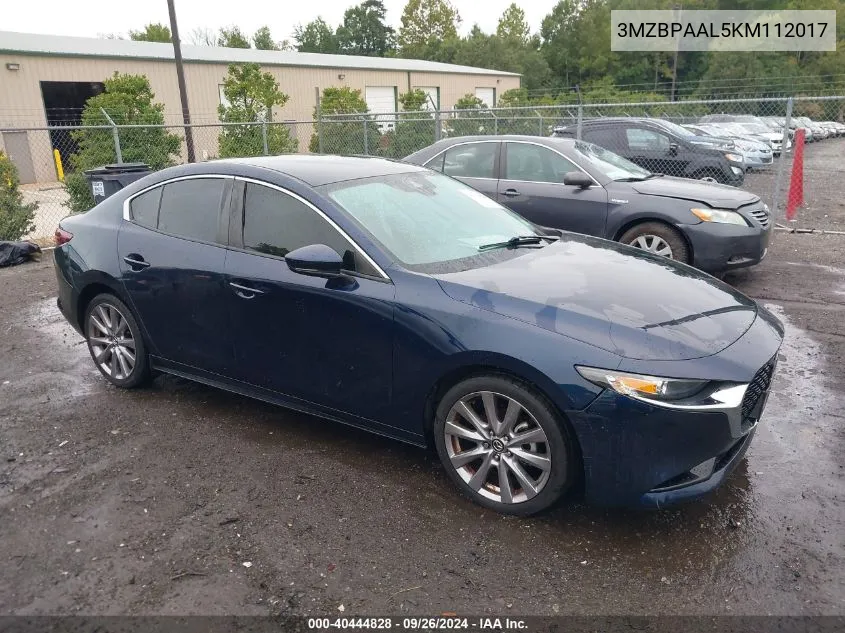 2019 Mazda Mazda3 Select Package VIN: 3MZBPAAL5KM112017 Lot: 40444828