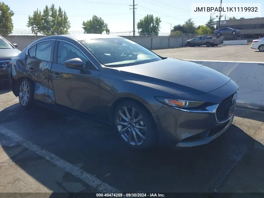 2019 Mazda Mazda3 Preferred Package VIN: JM1BPADL1K1119932 Lot: 40474259