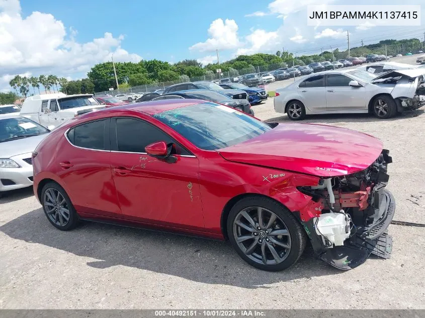 2019 Mazda Mazda3 Preferred Package VIN: JM1BPAMM4K1137415 Lot: 40492151