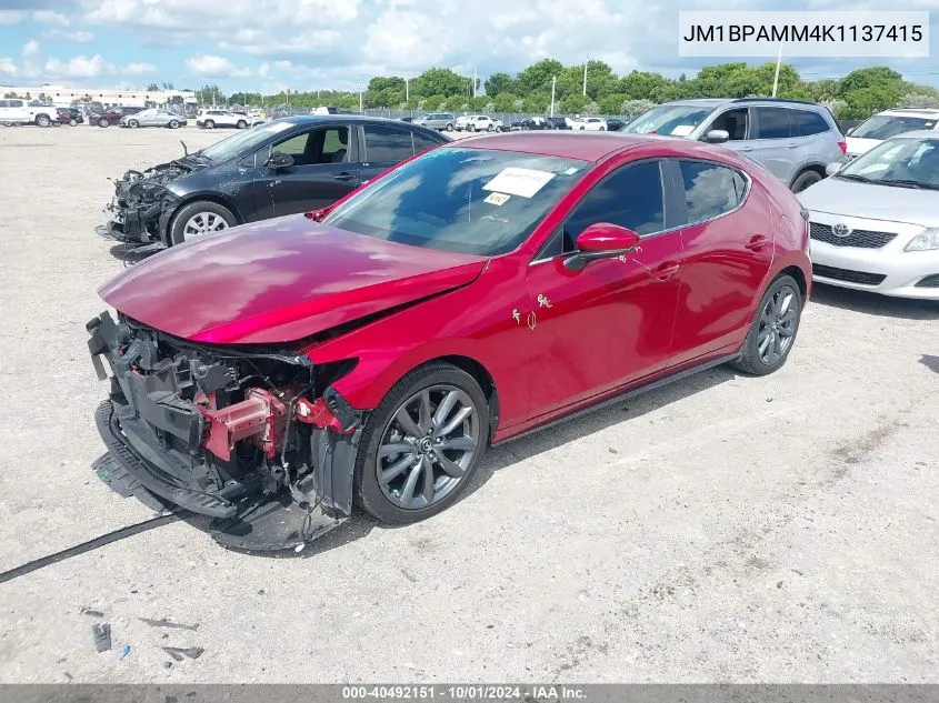 2019 Mazda Mazda3 Preferred Package VIN: JM1BPAMM4K1137415 Lot: 40492151