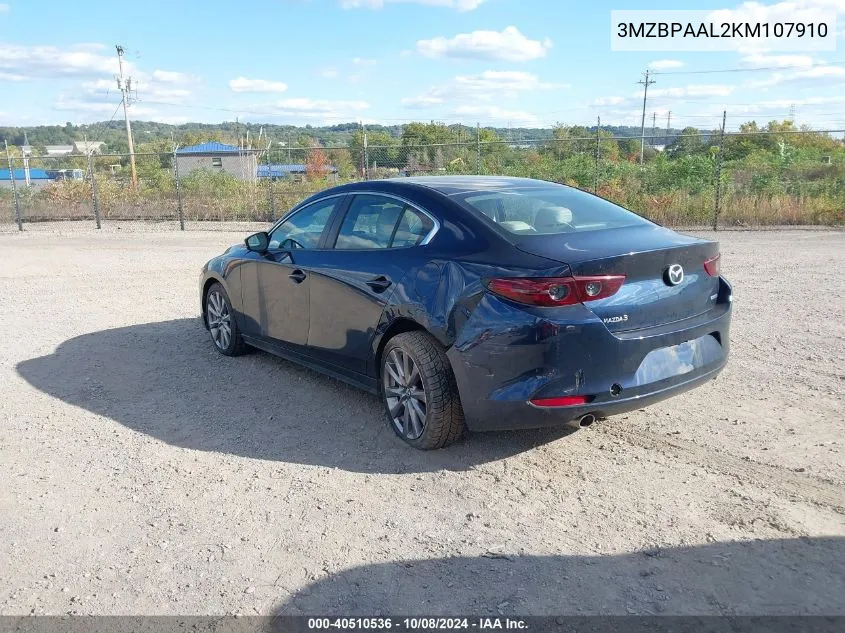 3MZBPAAL2KM107910 2019 Mazda Mazda3 Select Package