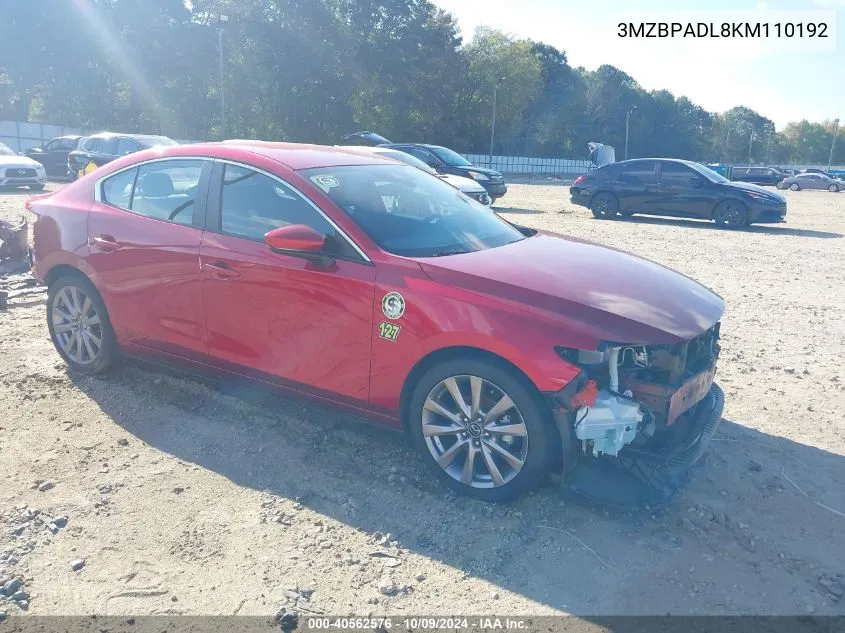 2019 Mazda Mazda3 Preferred Package VIN: 3MZBPADL8KM110192 Lot: 40562576