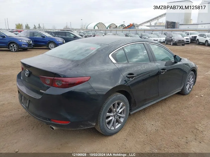 2020 Mazda Mazda3 VIN: 3MZBPAB7XLM125817 Lot: 12106928