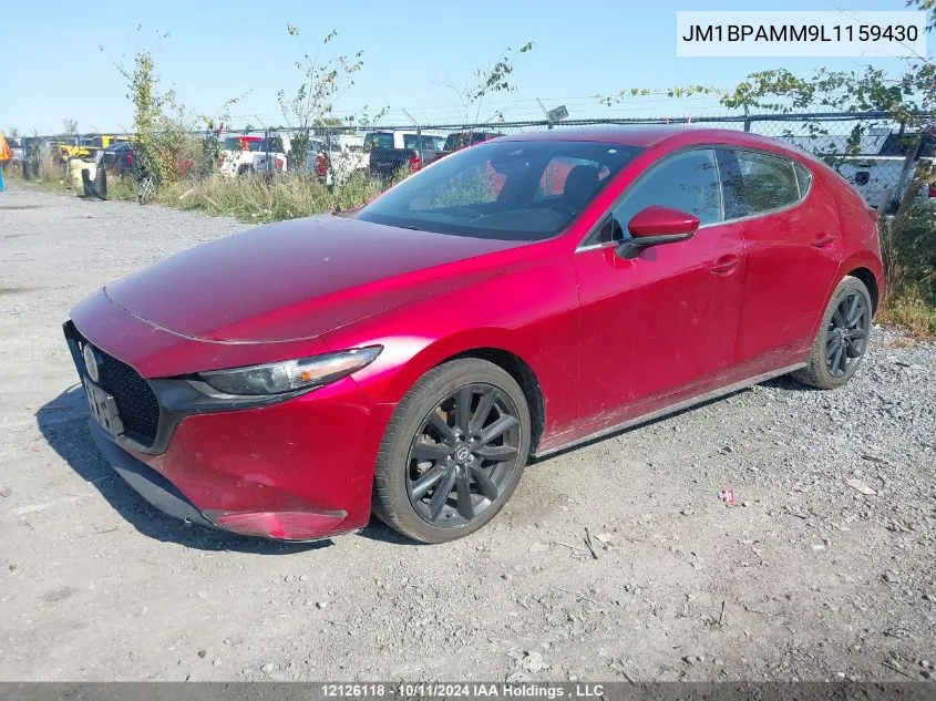 2020 Mazda Mazda3 VIN: JM1BPAMM9L1159430 Lot: 12126118