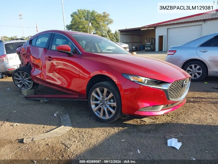 2020 Mazda Mazda3 Select Package VIN: 3MZBPACL3LM129381 Lot: 40269067