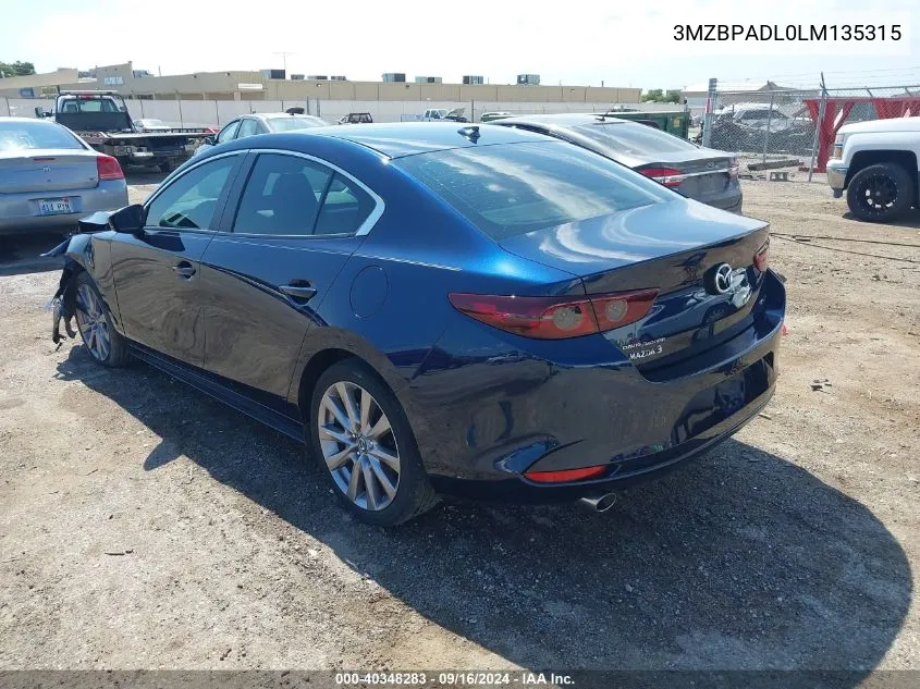 2020 Mazda Mazda3 Preferred Package VIN: 3MZBPADL0LM135315 Lot: 40348283