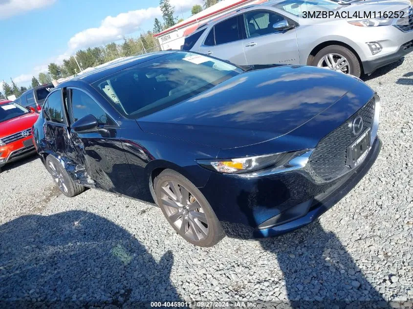 2020 Mazda Mazda3 Select Package VIN: 3MZBPACL4LM116252 Lot: 40459011