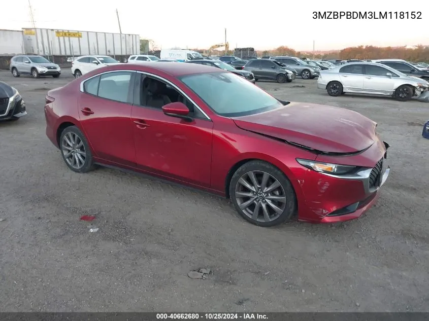 2020 Mazda Mazda3 Preferred VIN: 3MZBPBDM3LM118152 Lot: 40662680