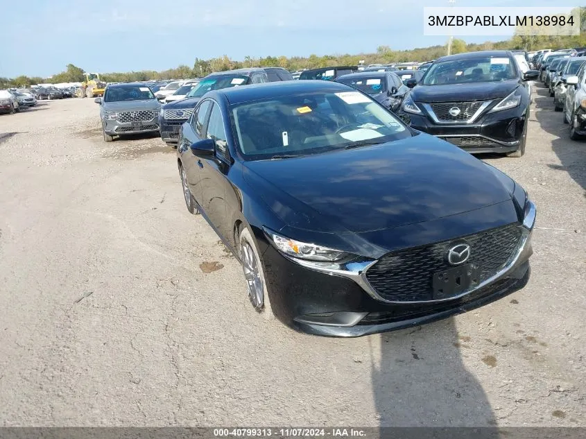 2020 Mazda Mazda3 VIN: 3MZBPABLXLM138984 Lot: 40799313