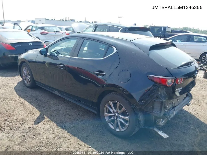 2021 Mazda Mazda3 VIN: JM1BPALL5M1346366 Lot: 12056988