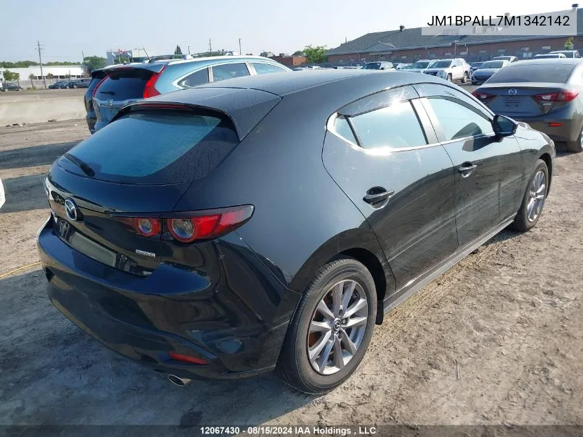 2021 Mazda 3 Preferred VIN: JM1BPALL7M1342142 Lot: 12067430