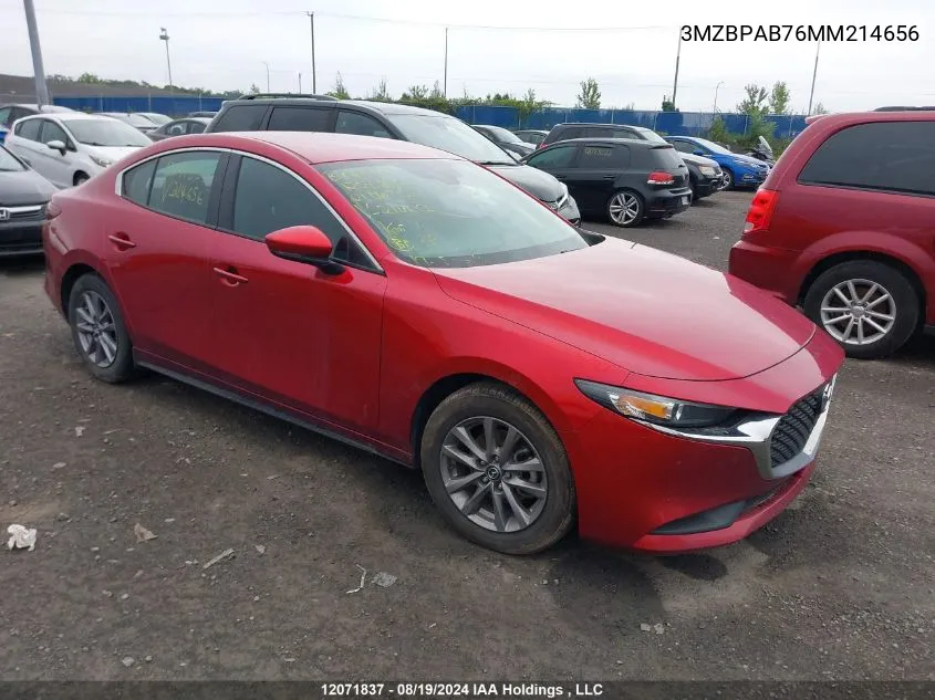 3MZBPAB76MM214656 2021 Mazda Mazda3