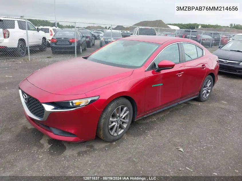 3MZBPAB76MM214656 2021 Mazda Mazda3