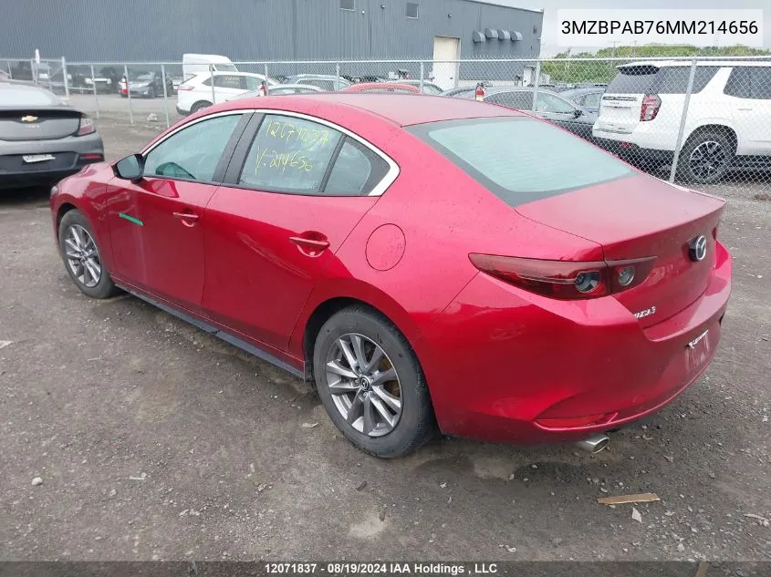 3MZBPAB76MM214656 2021 Mazda Mazda3