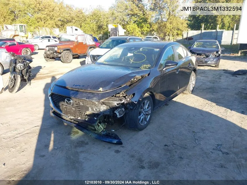 2021 Mazda Mazda3 VIN: JM1BPACL3M1332594 Lot: 12103010