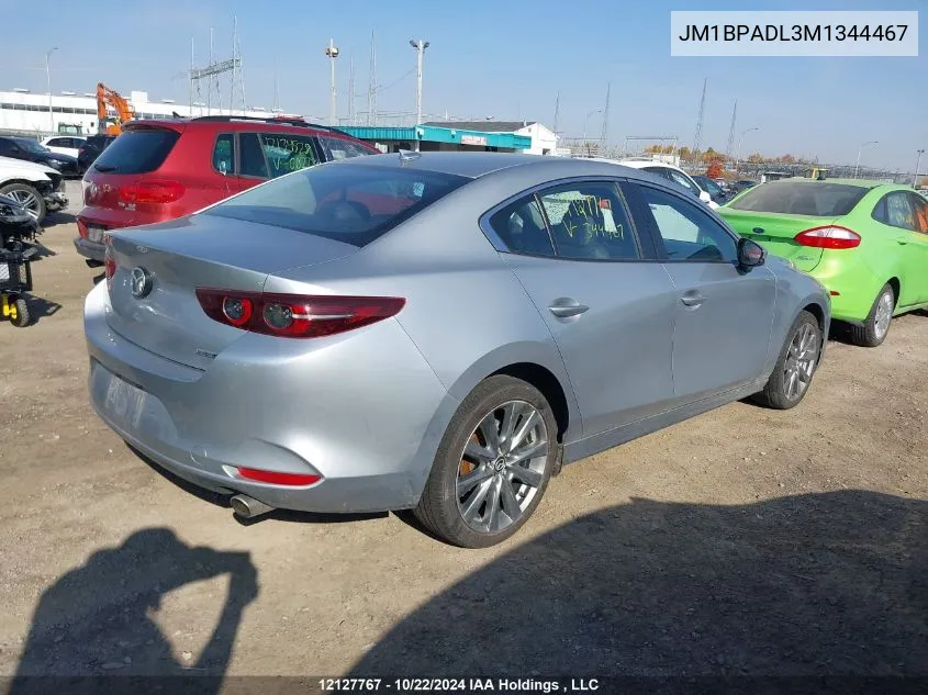 2021 Mazda Mazda3 VIN: JM1BPADL3M1344467 Lot: 12127767