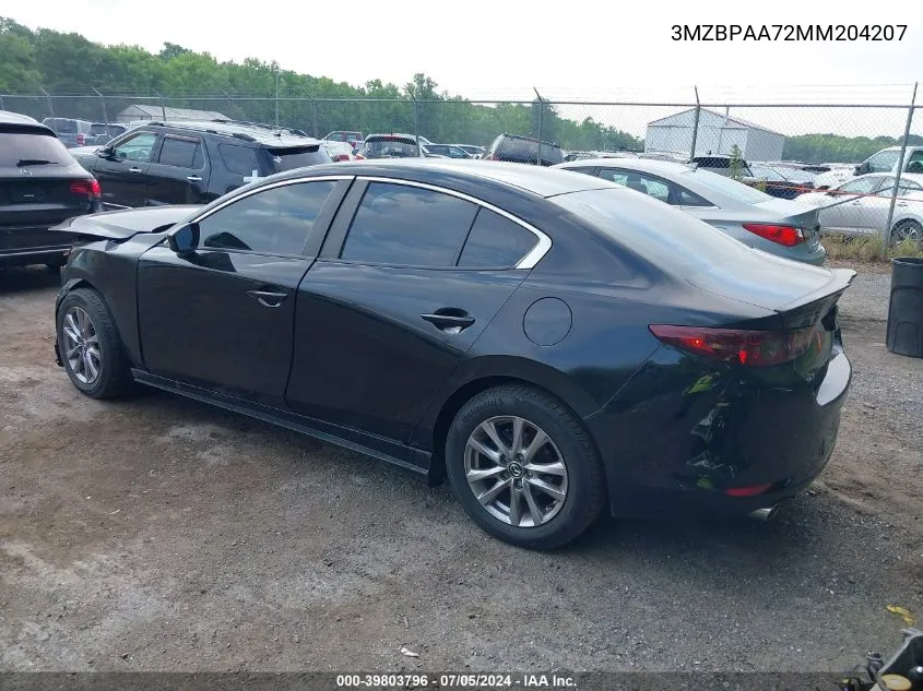 2021 Mazda Mazda3 2.0 VIN: 3MZBPAA72MM204207 Lot: 39803796