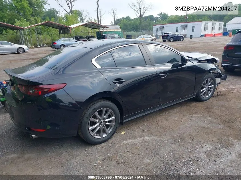 2021 Mazda Mazda3 2.0 VIN: 3MZBPAA72MM204207 Lot: 39803796