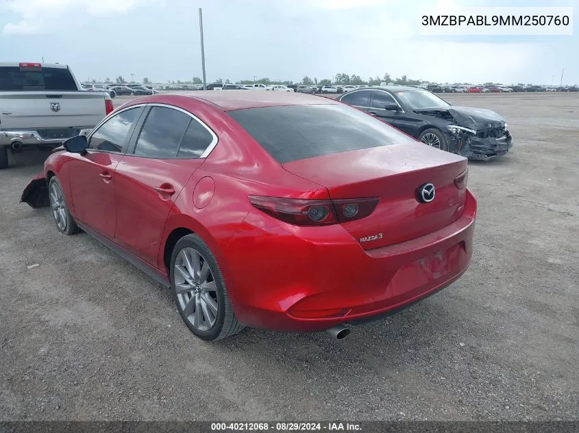 3MZBPABL9MM250760 2021 Mazda Mazda3 Select