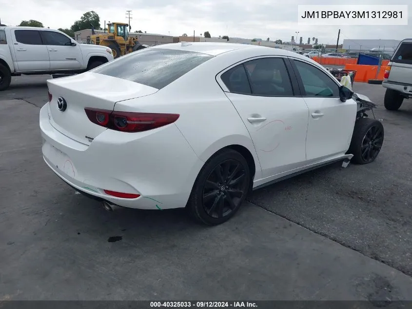 2021 Mazda 3 VIN: JM1BPBAY3M1312981 Lot: 40325033