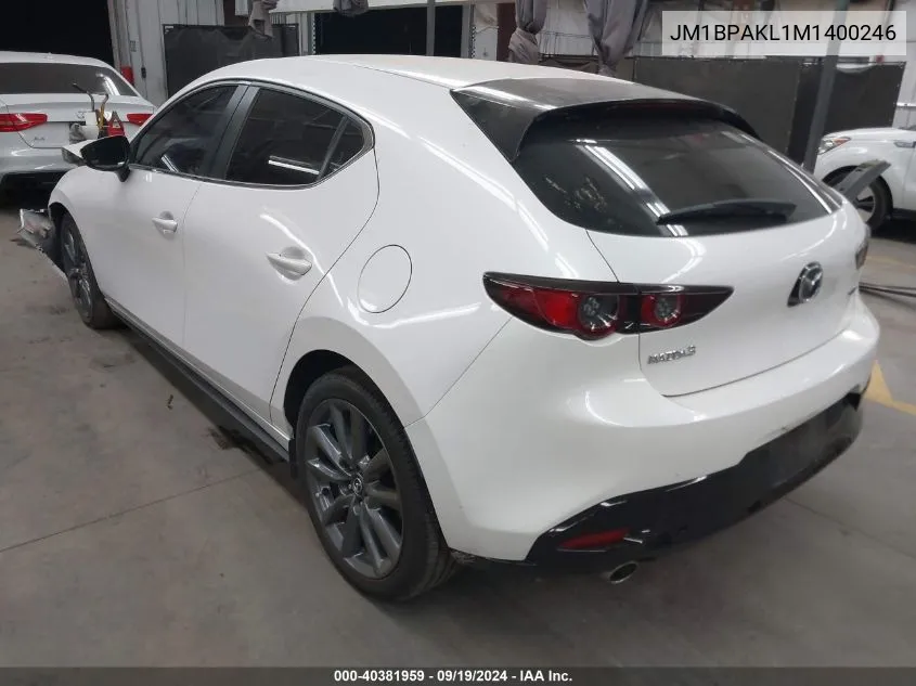 2021 Mazda Mazda3 Select VIN: JM1BPAKL1M1400246 Lot: 40381959