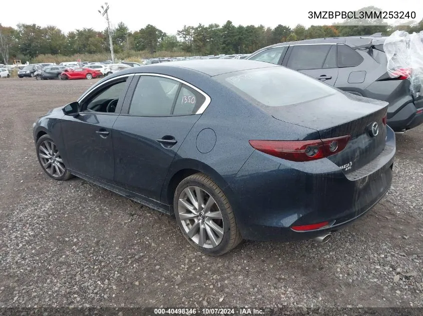 2021 Mazda Mazda3 Preferred VIN: 3MZBPBCL3MM253240 Lot: 40498346