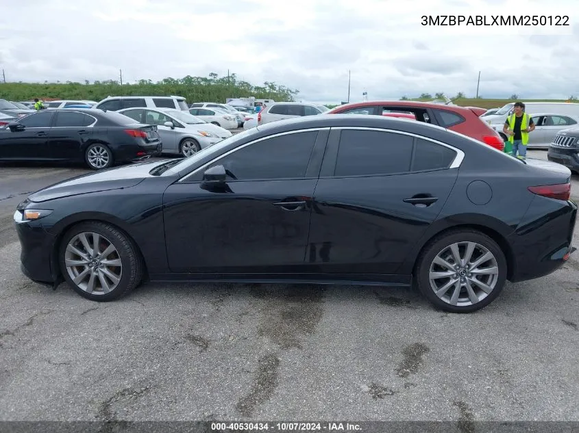 2021 Mazda 3 Select VIN: 3MZBPABLXMM250122 Lot: 40530434