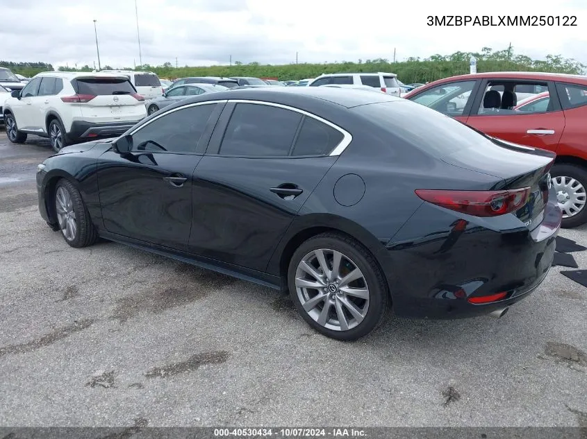 2021 Mazda 3 Select VIN: 3MZBPABLXMM250122 Lot: 40530434